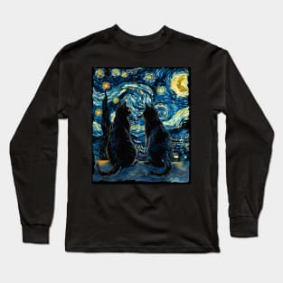 Cat Starry Night Constellation Long Sleeve T-Shirt